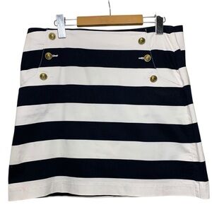 Tommy Hilfiger Nautical Striped Mini Skirt Navy White Waist 34” Coastal Preppy